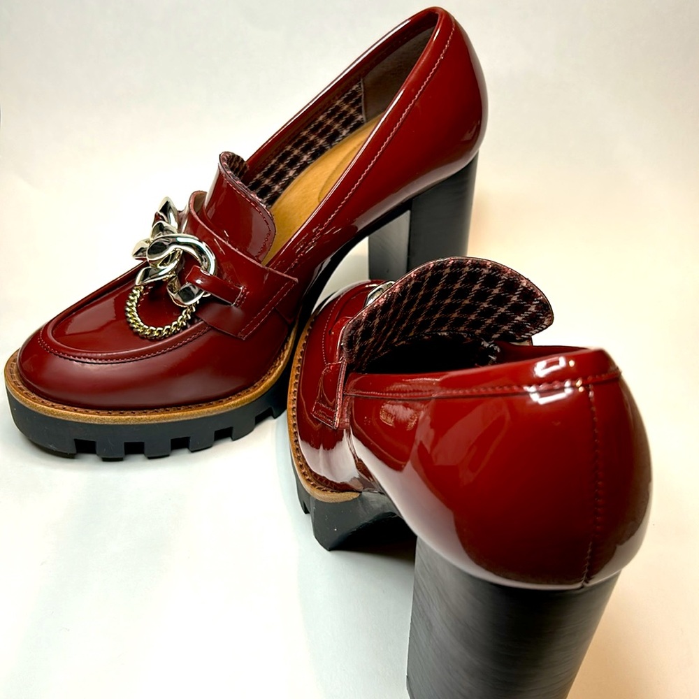 Antonio Melani Burgundy Plaid Platform